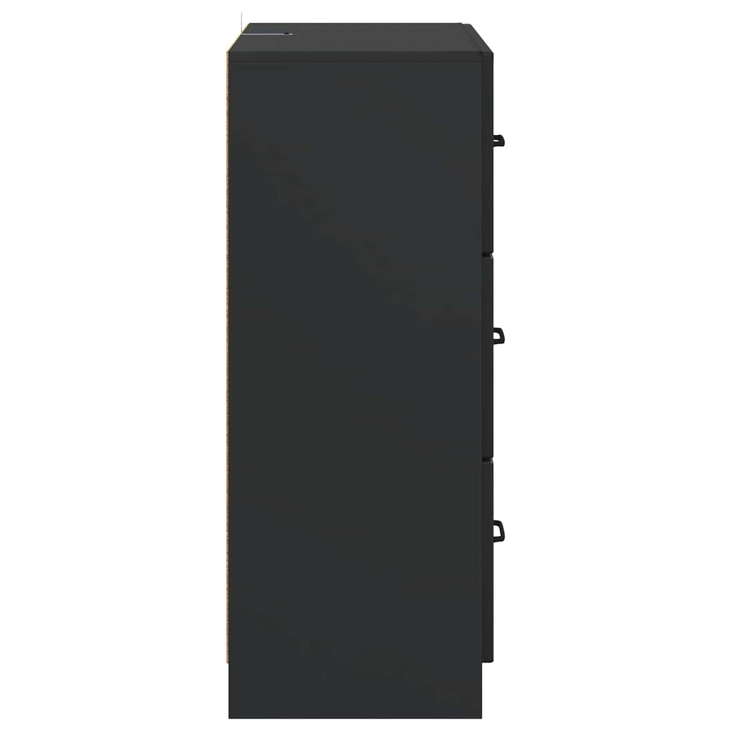 Schubladenschrank Schwarz 66 x 34,5 x 87 cm Holzwerkstoff