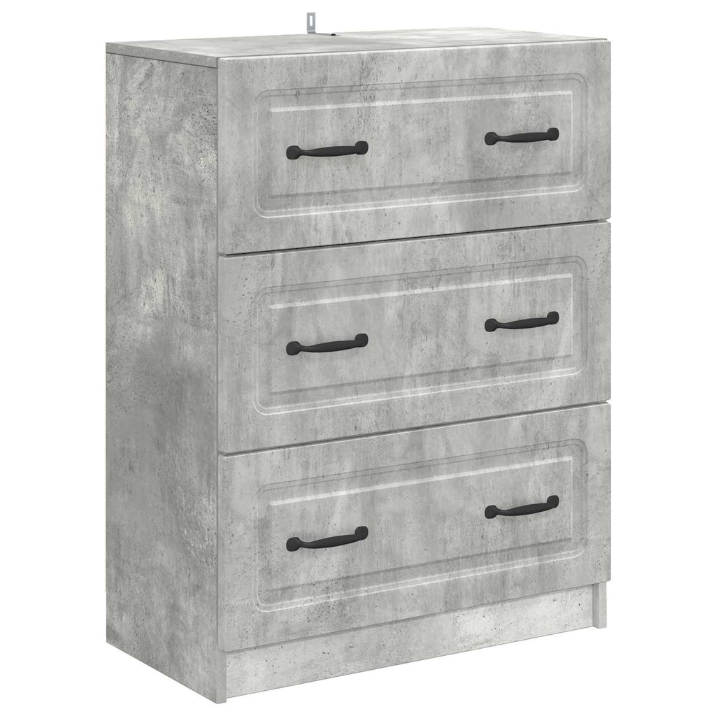 Schubladenschrank Betongrau 66 x 34,5 x 87 cm Holzwerkstoff