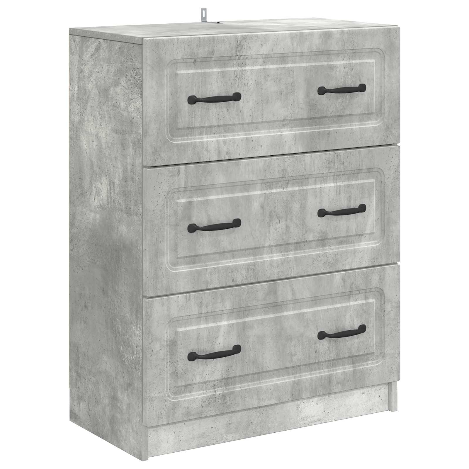 Schubladenschrank Betongrau 66 x 34,5 x 87 cm Holzwerkstoff