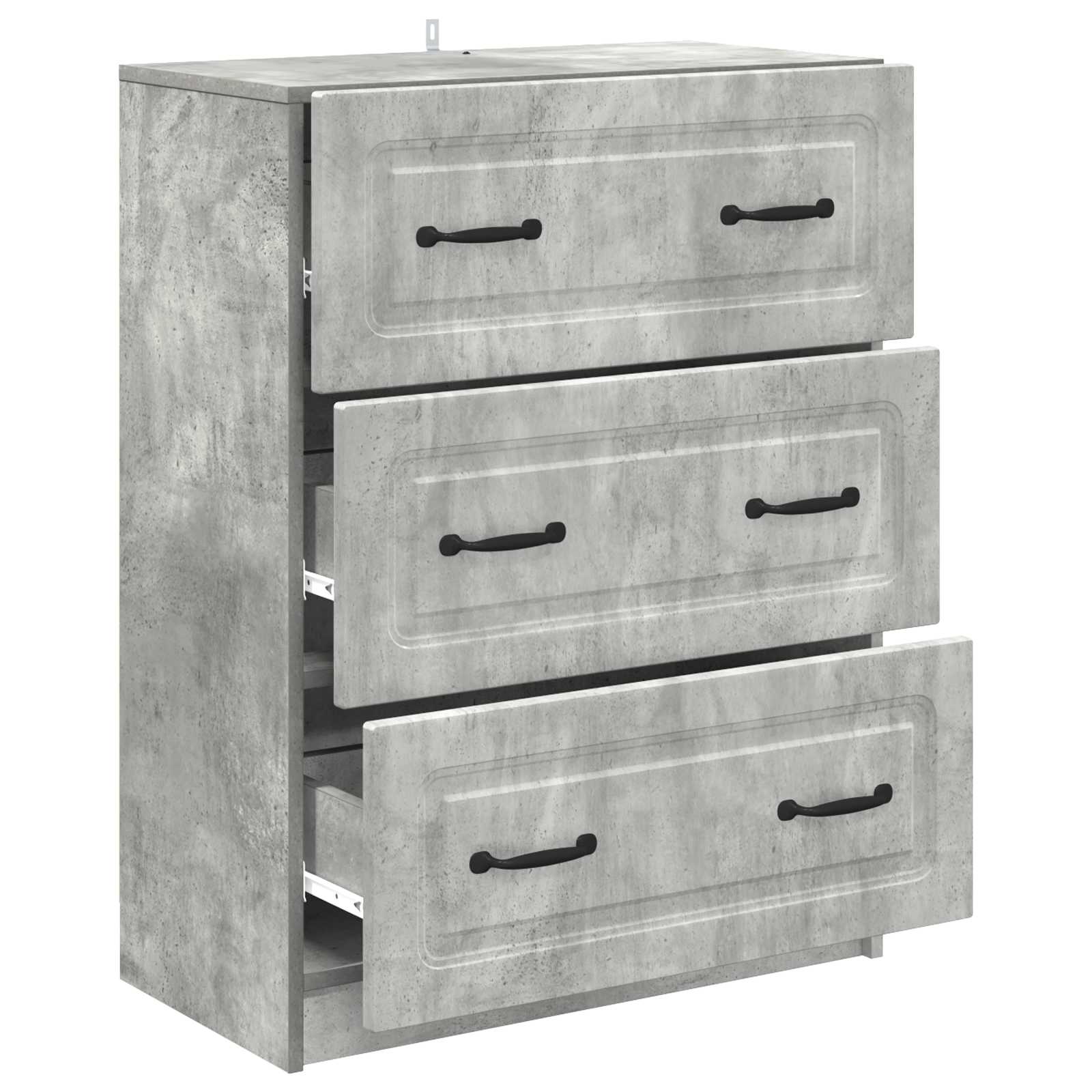 Schubladenschrank Betongrau 66 x 34,5 x 87 cm Holzwerkstoff