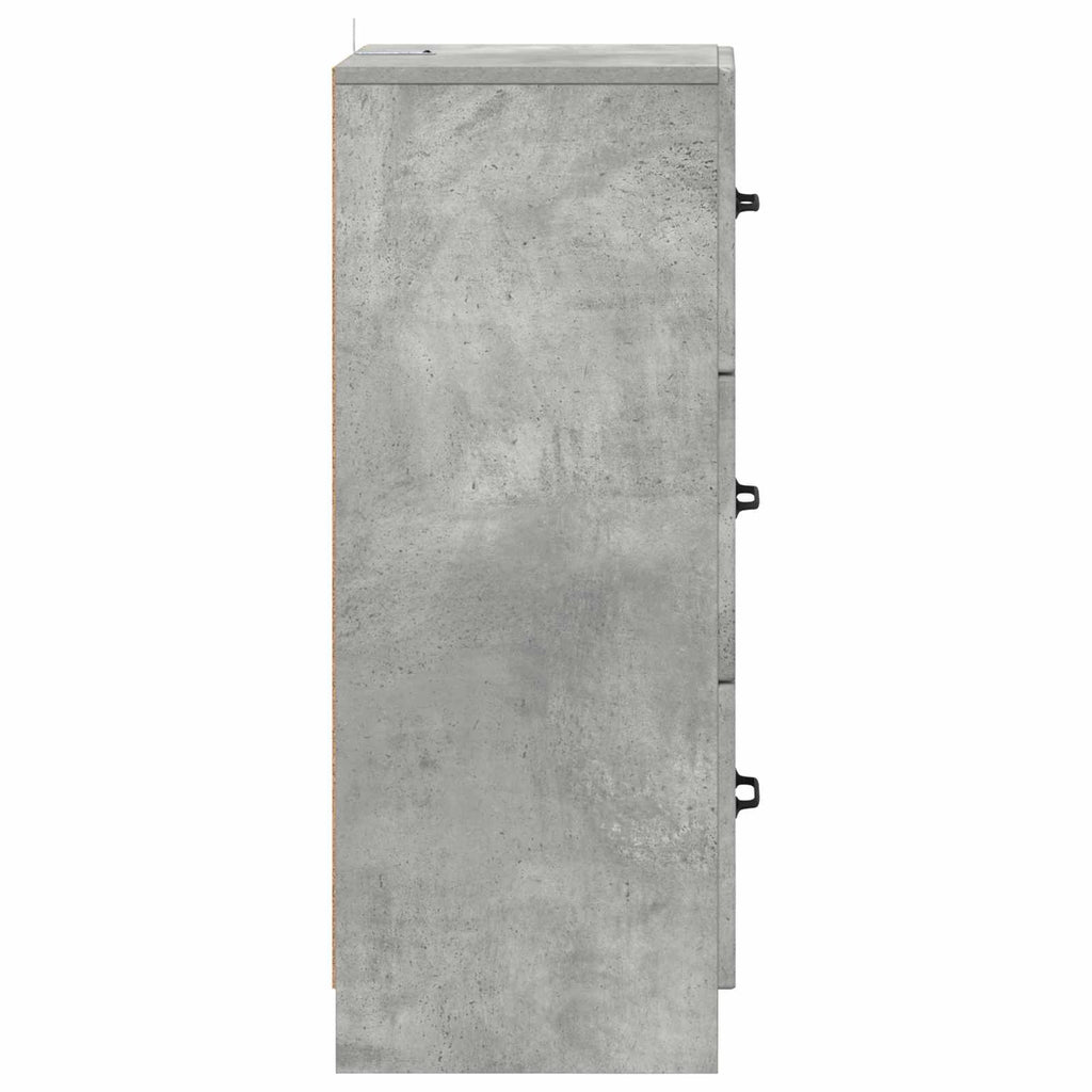 Schubladenschrank Betongrau 33 x 34,5 x 87 cm Holzwerkstoff