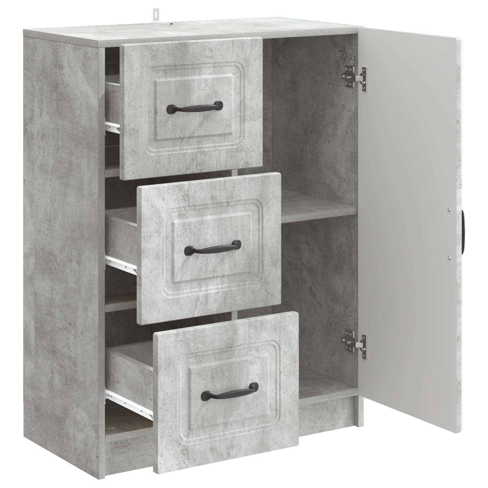 Sideboard Betongrau 66 x 34,5 x 87 cm Holzwerkstoff