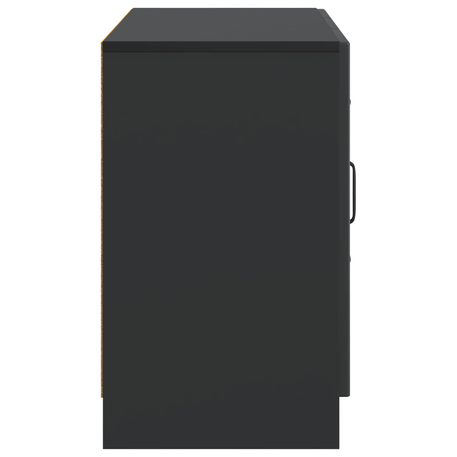 Sideboard Schwarz 89 x 34,5 x 57 cm Holzwerkstoff