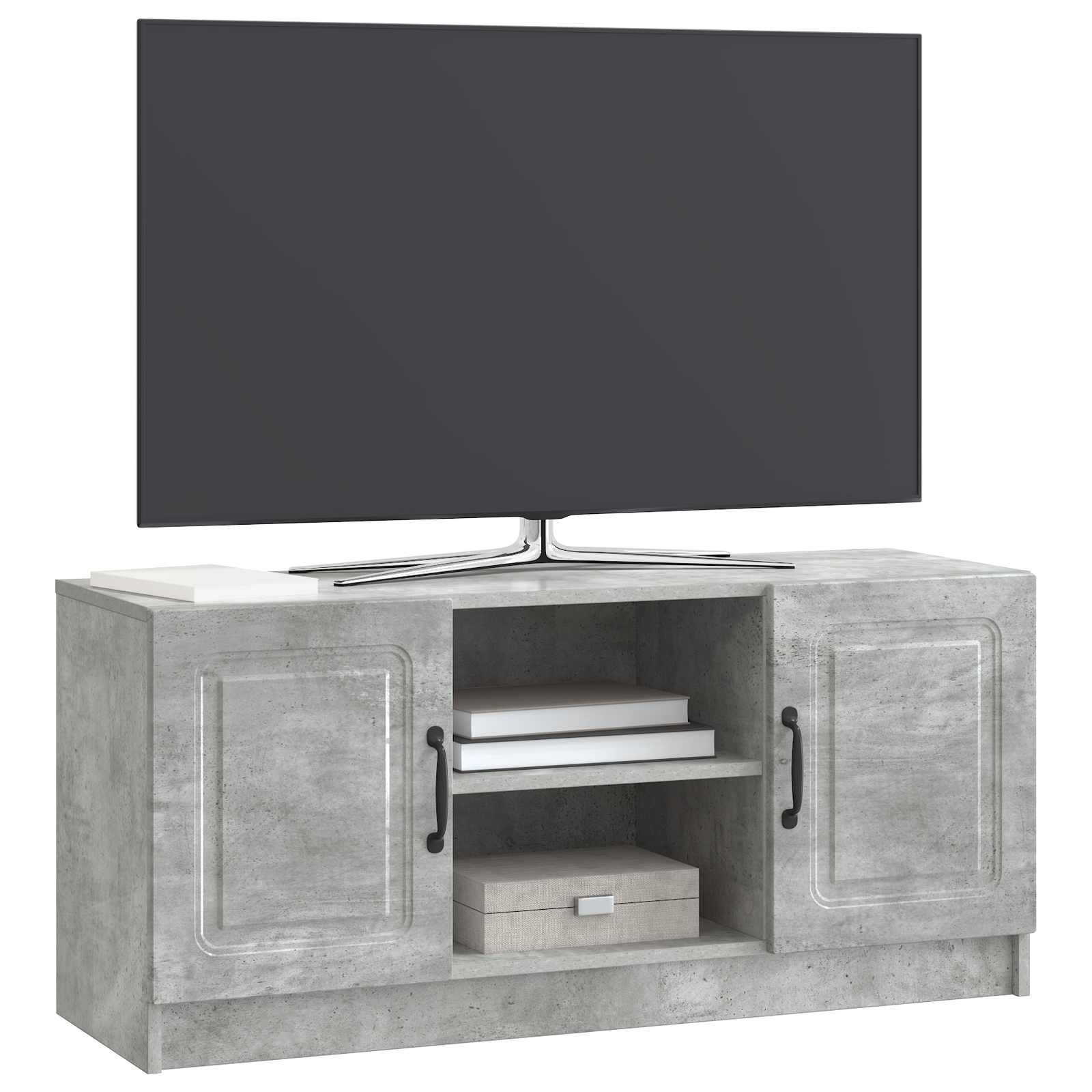 TV-Schränk Betongrau 102 x 34,5 x 47 cm Holzwerkstoff