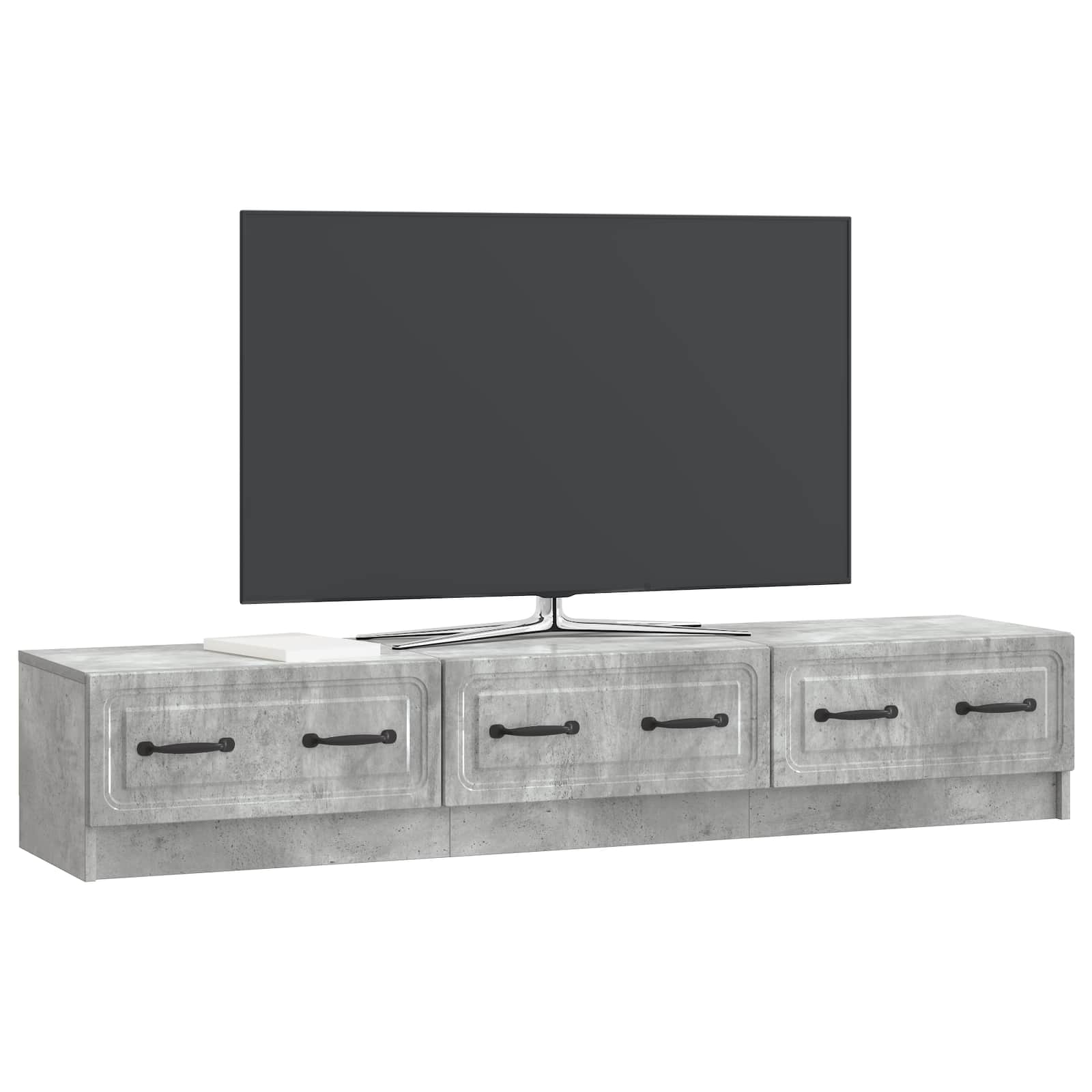 TV-Schränk Betongrau 147 x 34,5 x 27 cm Holzwerkstoff