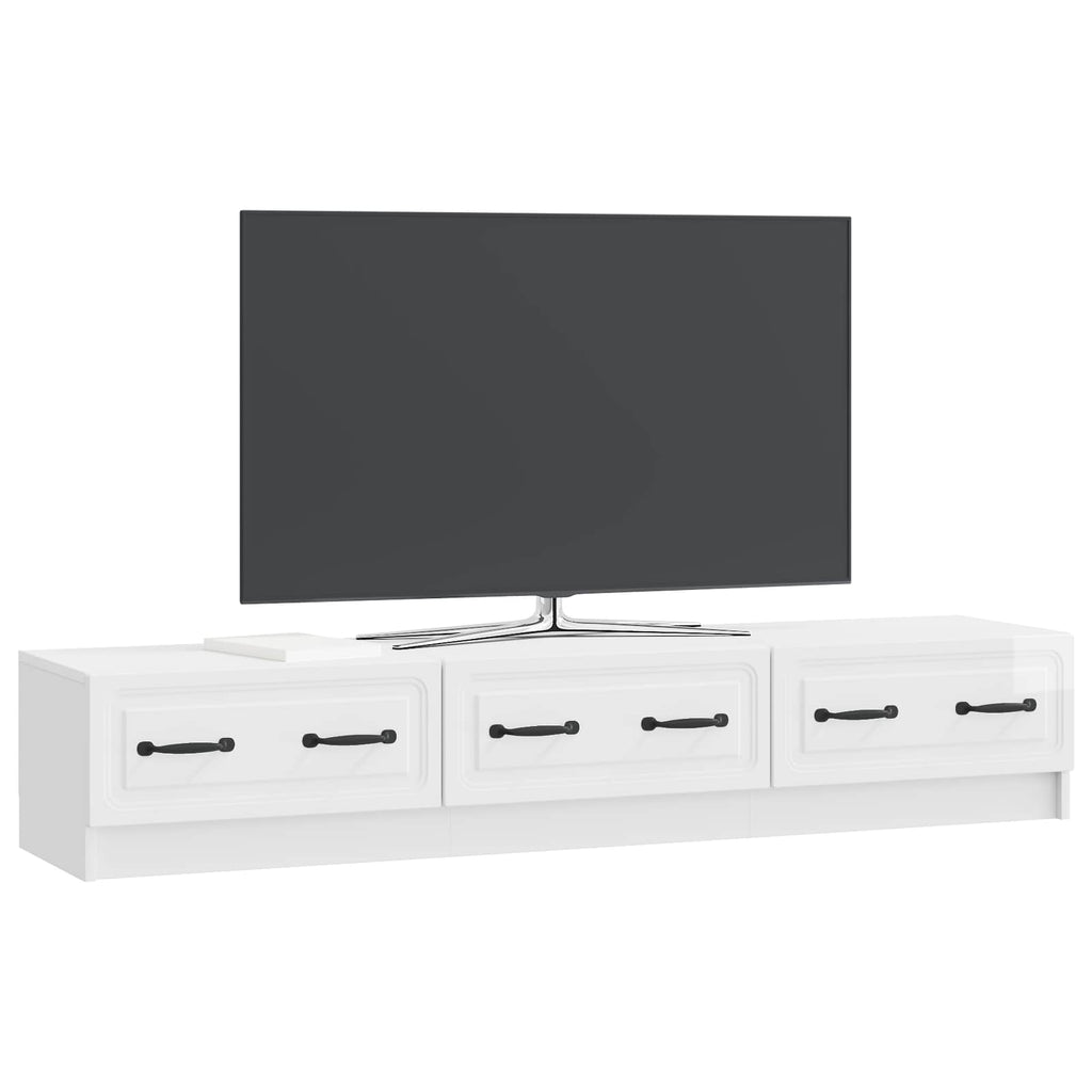 TV-Schränk Hochglanz Weiß 147 x 34,5 x 27 cm Holzwerkstoff