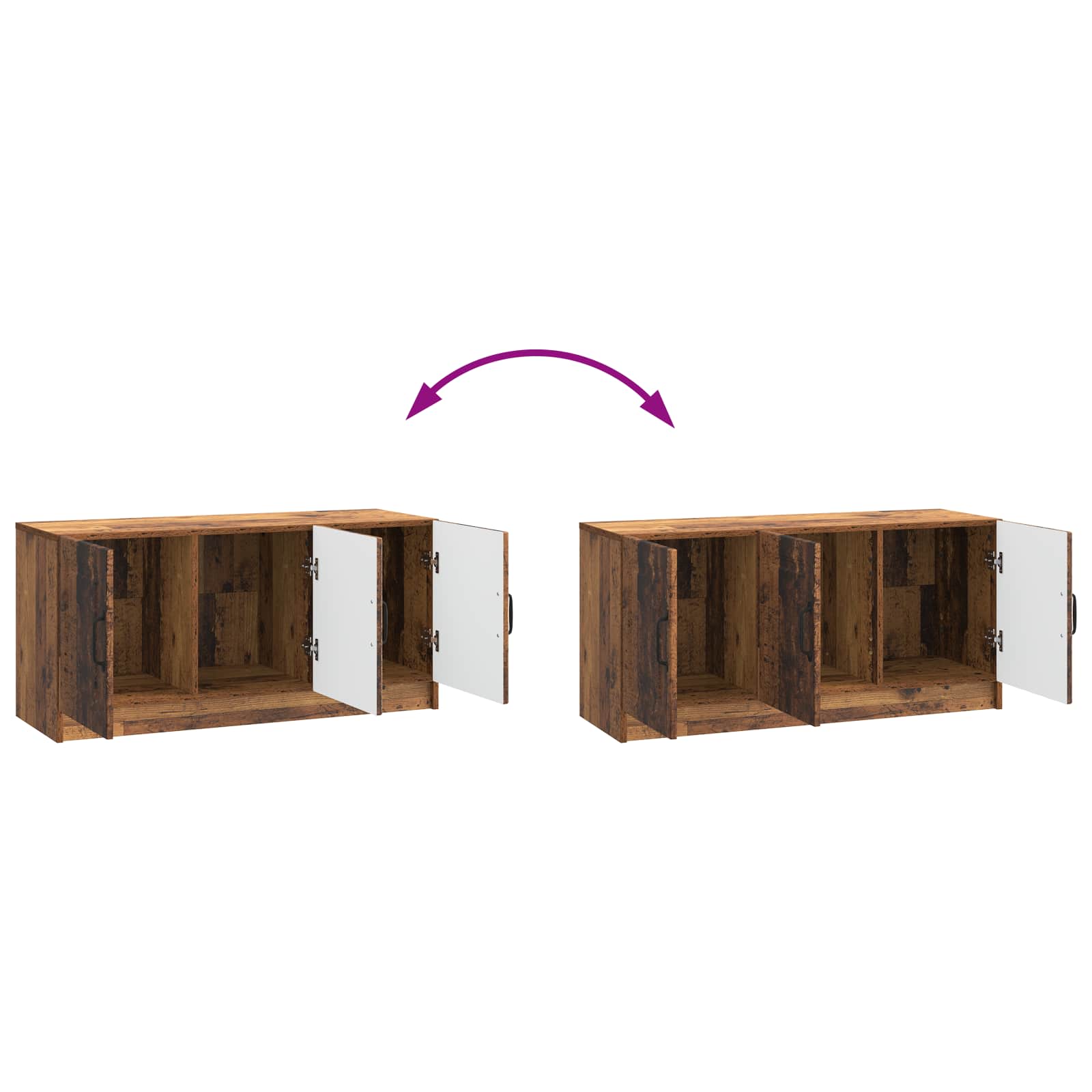 TV-Schränk Altholz 99 x 34,5 x 47 cm Holzwerkstoff