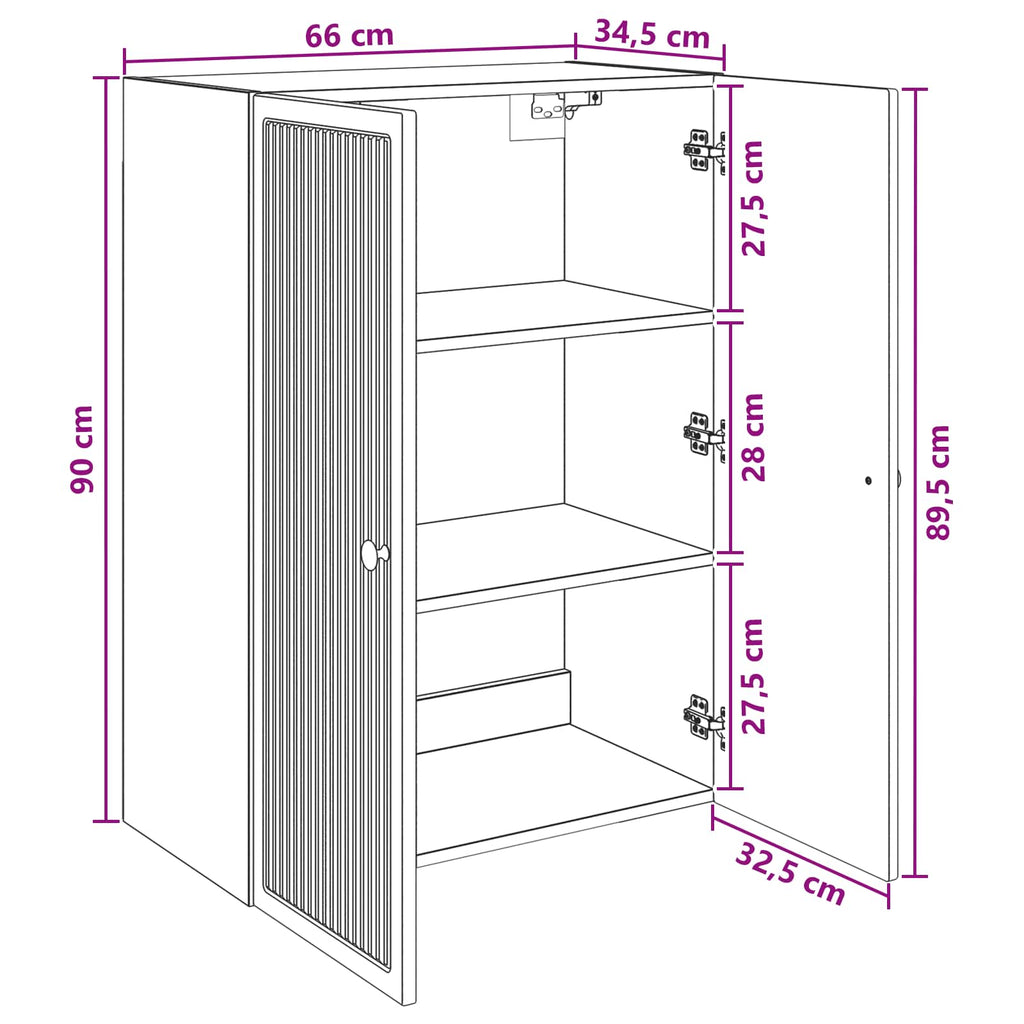 Wandschrank Grau Sonoma 66 x 34,5 x 90 cm Holzwerkstoff