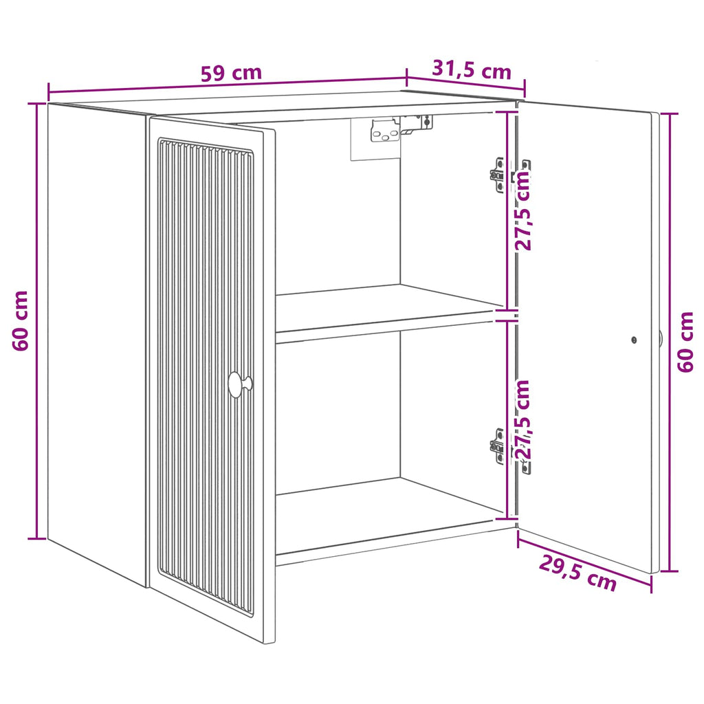 Wandschrank Betongrau 59 x 31 x 60 cm Holzwerkstoff