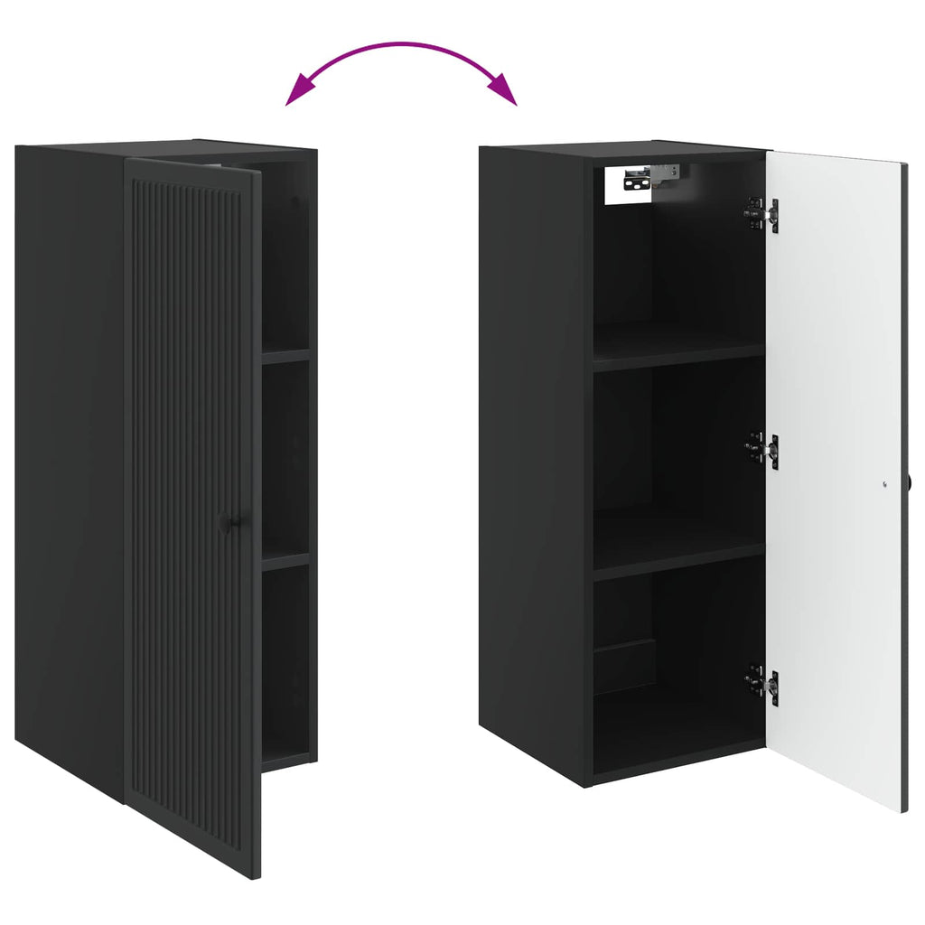 Wandschrank Schwarz 33 x 34,5 x 90 cm Holzwerkstoff