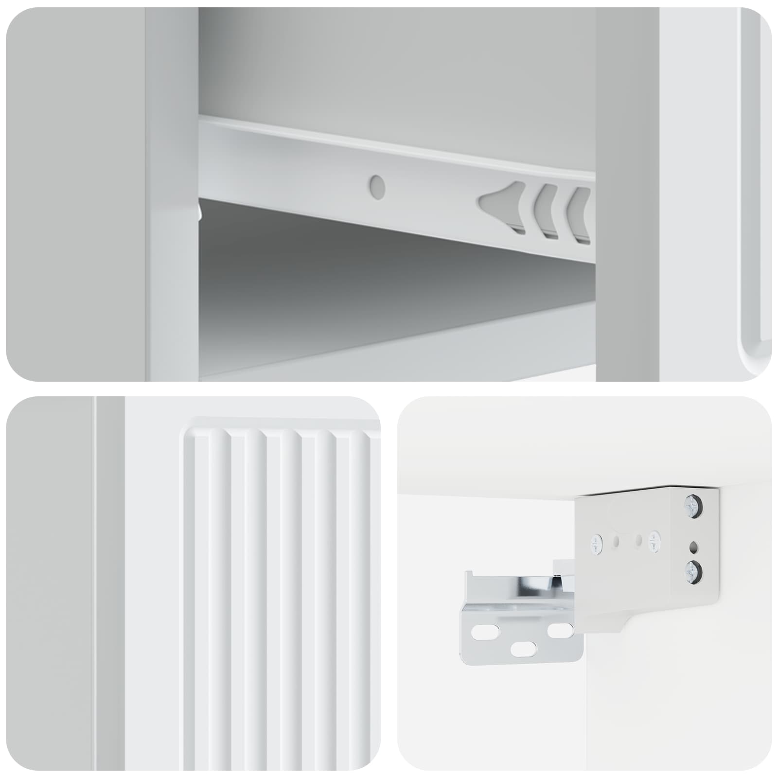 Wandmontierter Nachttisch 2 pcs Weiß 33 x 34,5 x 20 cm