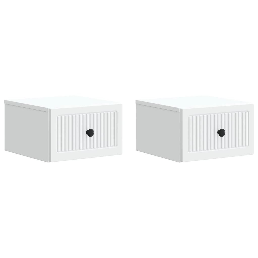 Wandmontierter Nachttisch 2 pcs Weiß 33 x 34,5 x 20 cm