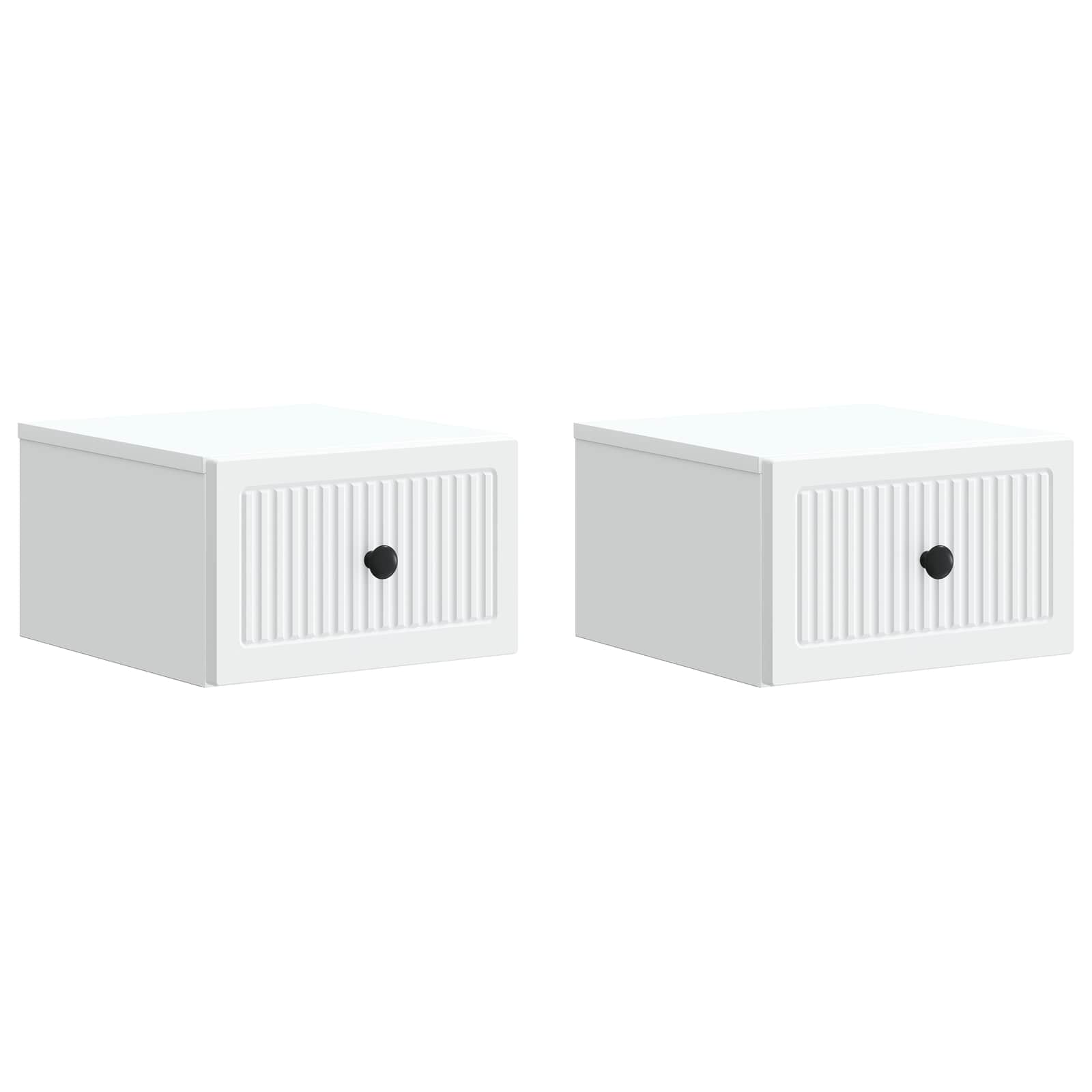 Wandmontierter Nachttisch 2 pcs Weiß 33 x 34,5 x 20 cm