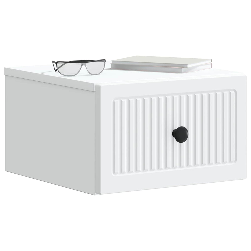 Wandmontierter Nachttisch 2 pcs Weiß 33 x 34,5 x 20 cm