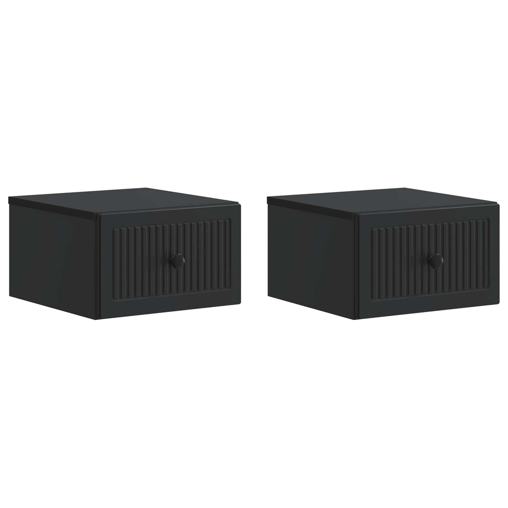 Wandmontierter Nachttisch 2 pcs Schwarz 33 x 34,5 x 20 cm