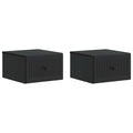 Wandmontierter Nachttisch 2 pcs Schwarz 33 x 34,5 x 20 cm