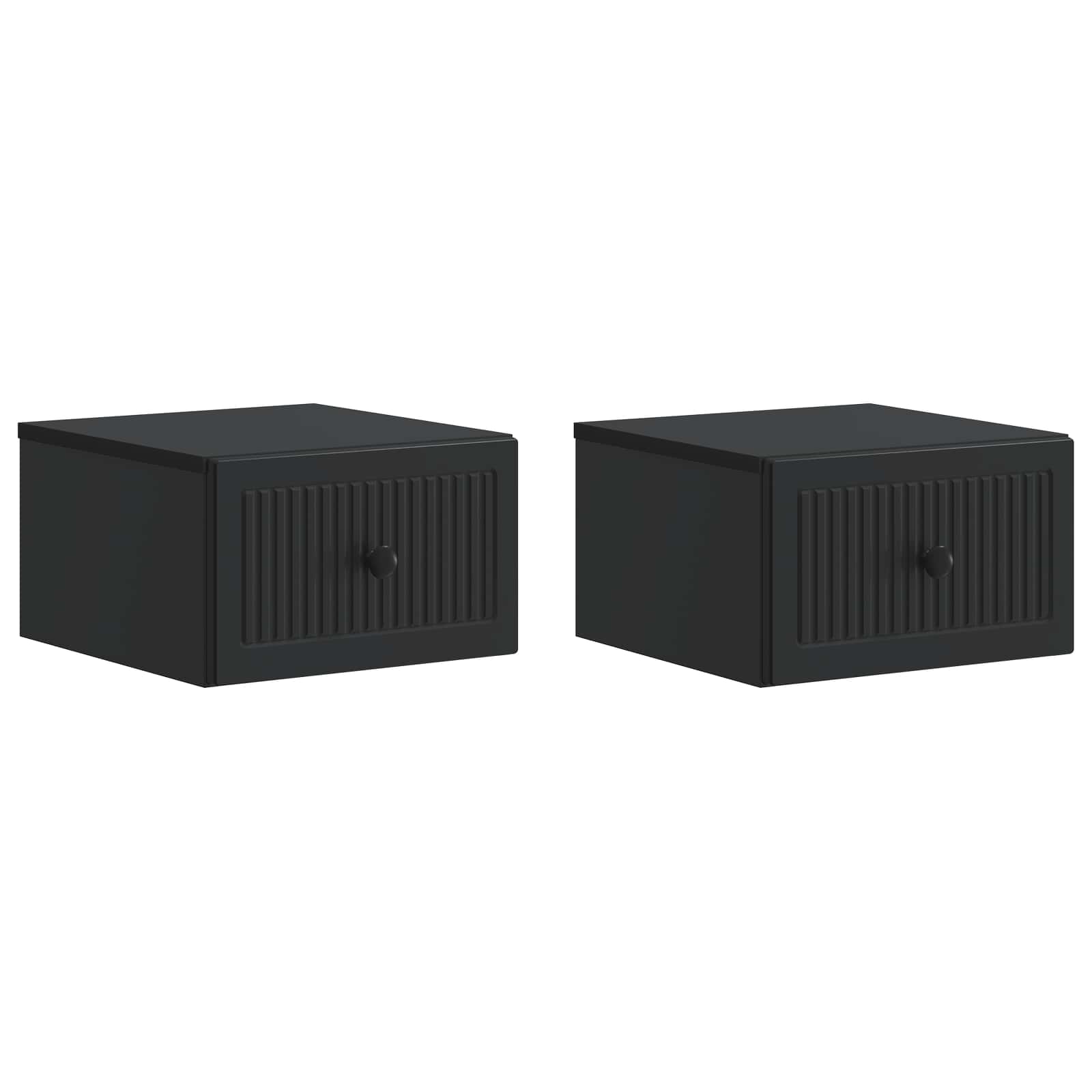 Wandmontierter Nachttisch 2 pcs Schwarz 33 x 34,5 x 20 cm