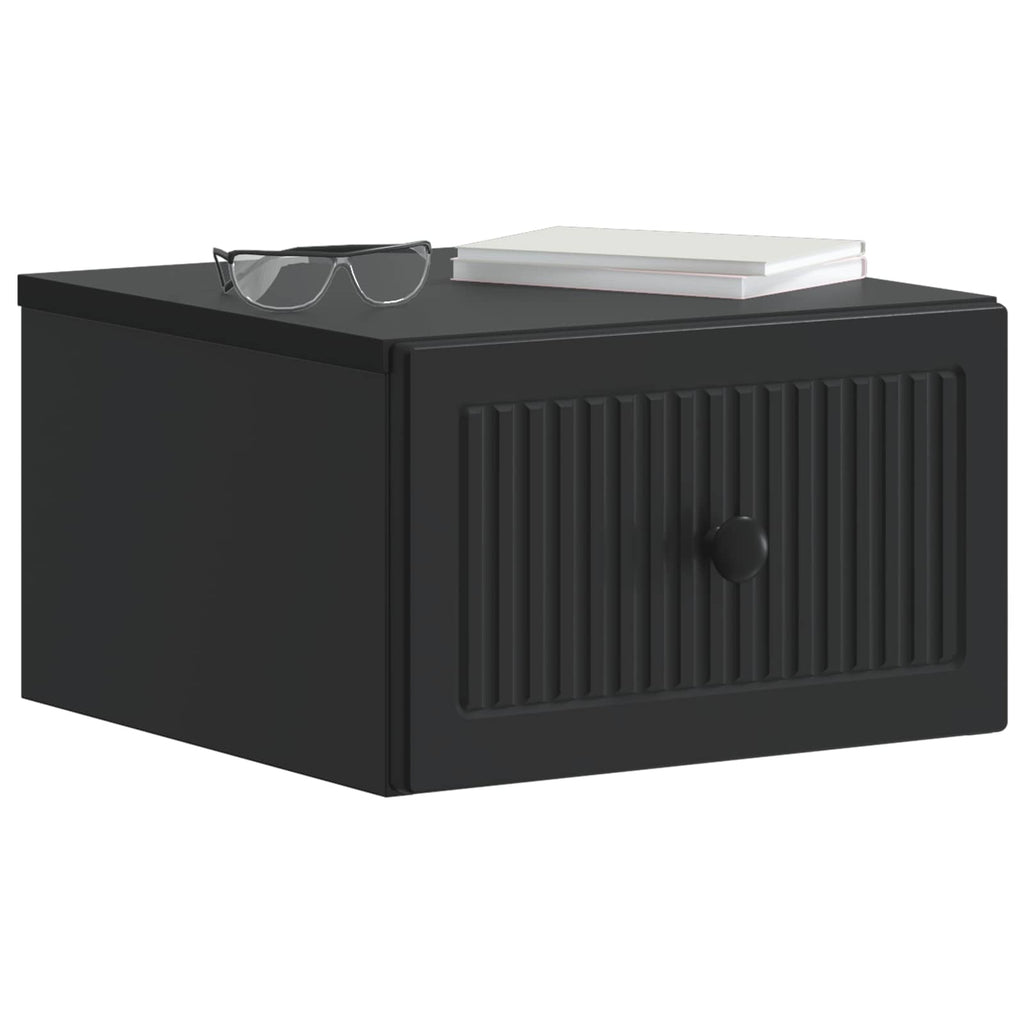 Wandmontierter Nachttisch 2 pcs Schwarz 33 x 34,5 x 20 cm