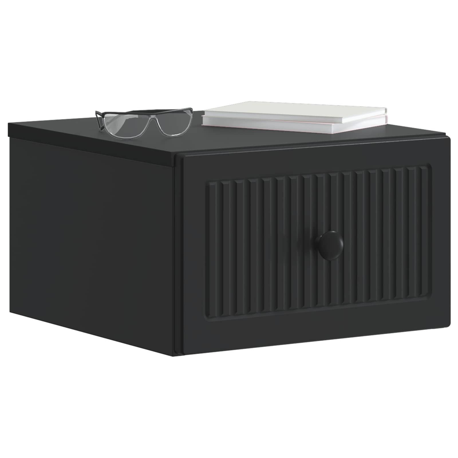 Wandmontierter Nachttisch 2 pcs Schwarz 33 x 34,5 x 20 cm