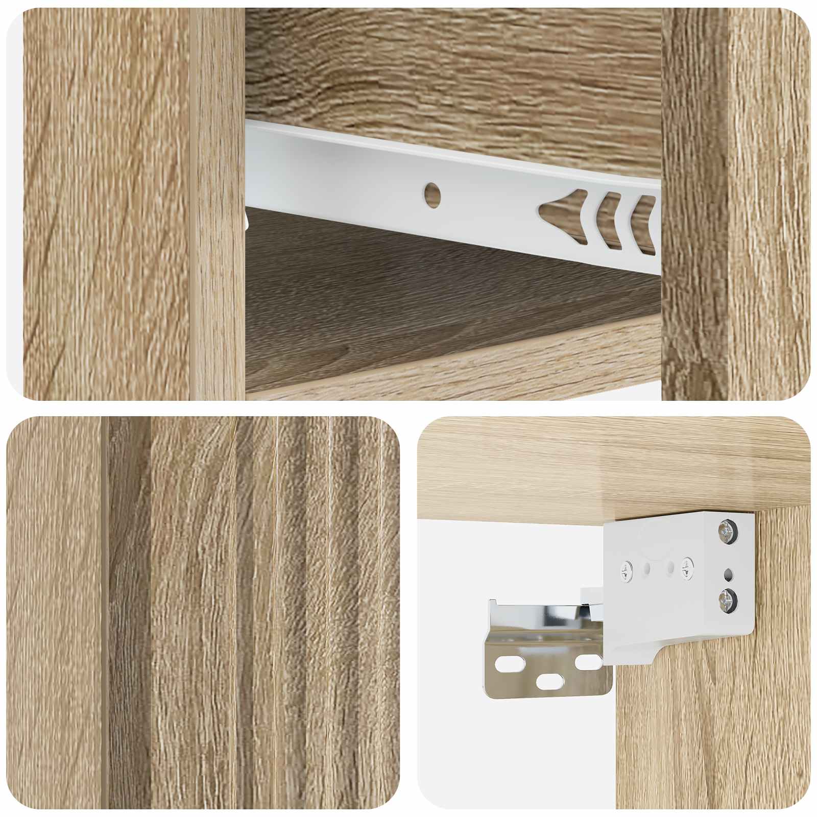 Wandmontierter Nachttisch 2 pcs Sonoma-Eiche 33 x 34,5 x 20 cm