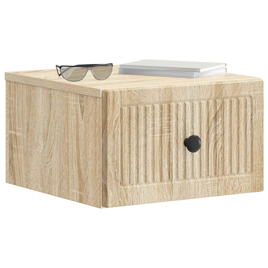 Wandmontierter Nachttisch 2 pcs Sonoma-Eiche 33 x 34,5 x 20 cm