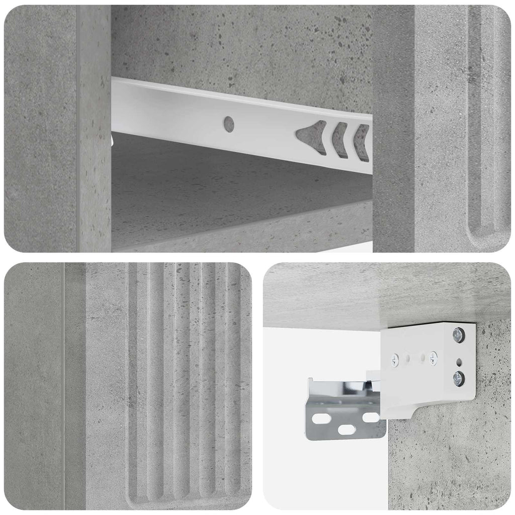 Wandmontierter Nachttisch Betongrau 33 x 34,5 x 20 cm