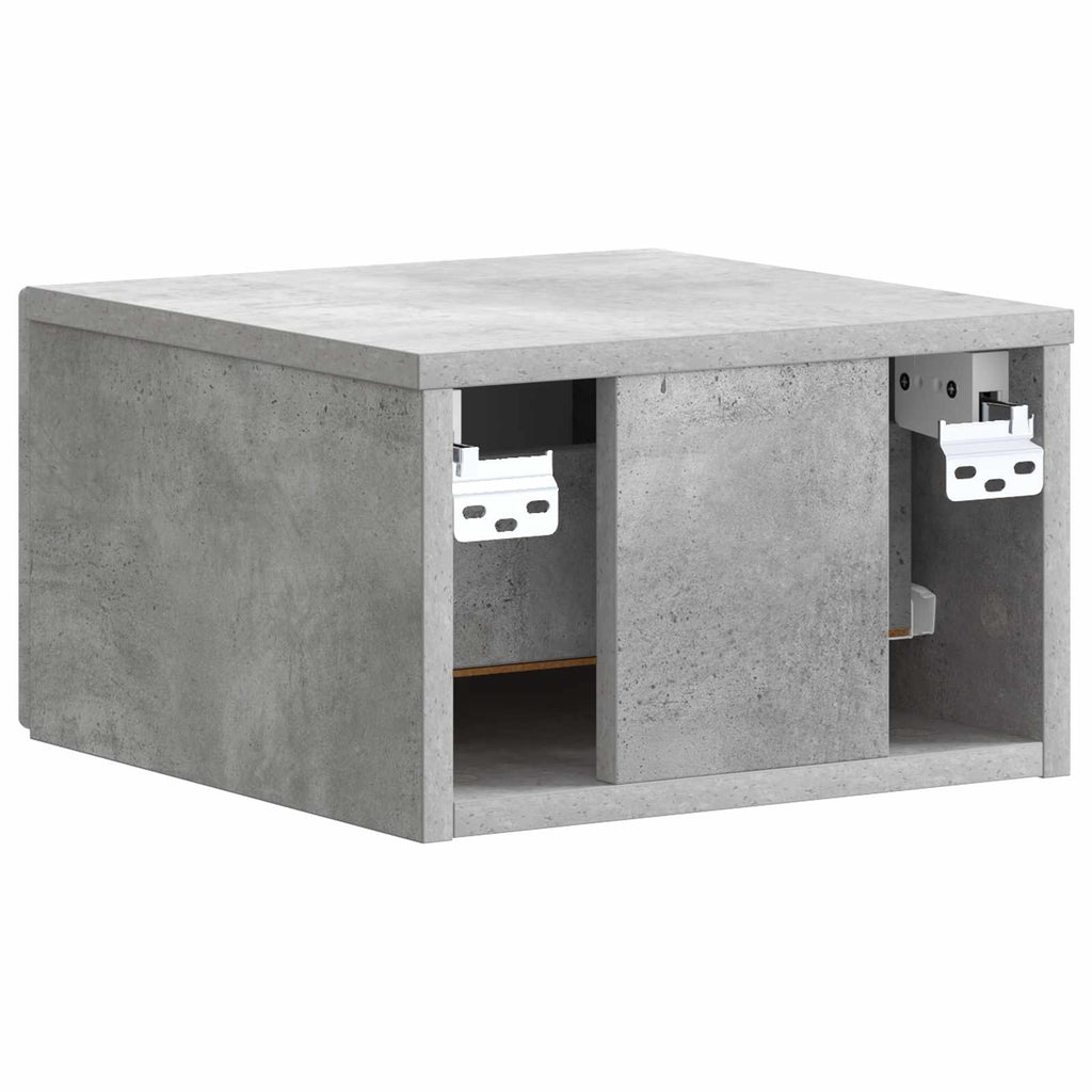 Wandmontierter Nachttisch Betongrau 33 x 34,5 x 20 cm