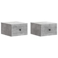Wandmontierter Nachttisch 2 pcs Betongrau 33 x 34,5 x 20 cm