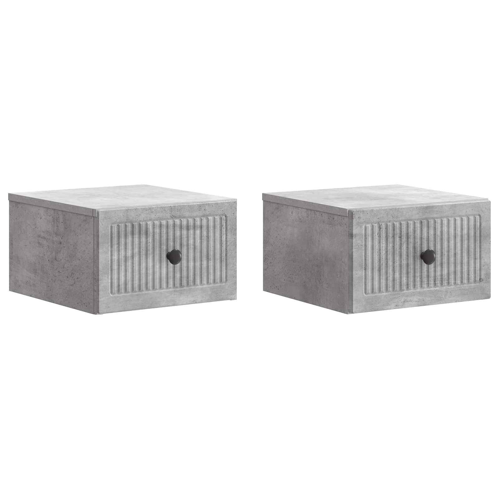 Wandmontierter Nachttisch 2 pcs Betongrau 33 x 34,5 x 20 cm