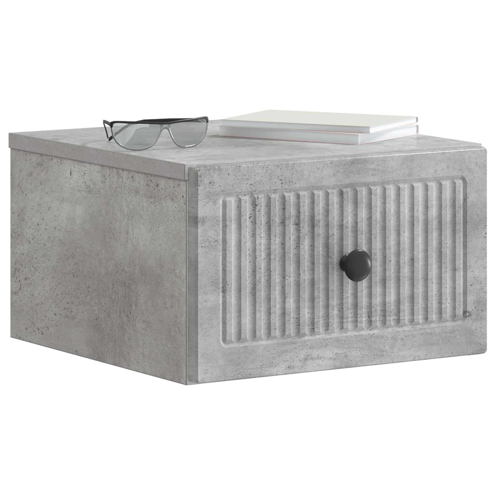 Wandmontierter Nachttisch 2 pcs Betongrau 33 x 34,5 x 20 cm