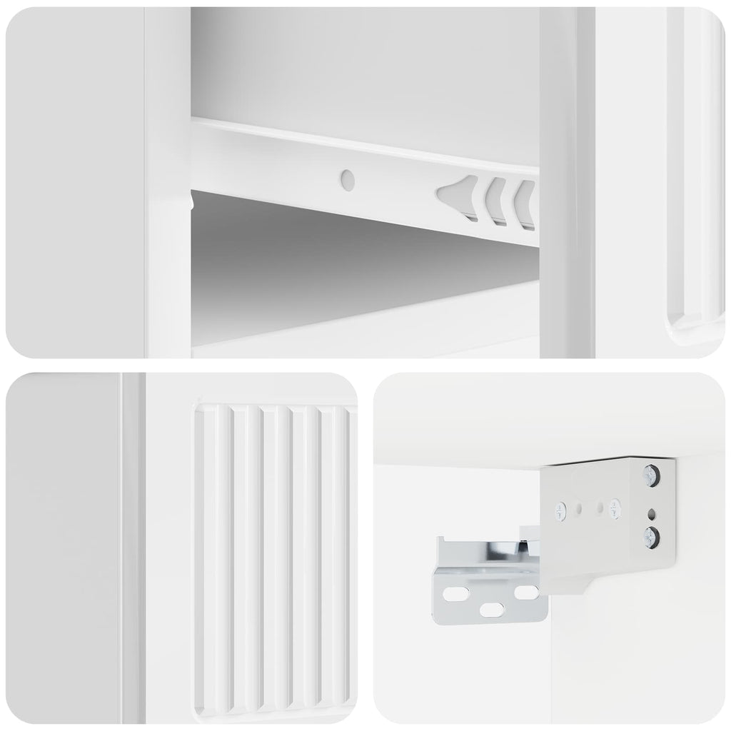 Wandmontierter Nachttisch 2 pcs Hochglanz Weiß Holzwerkstoff