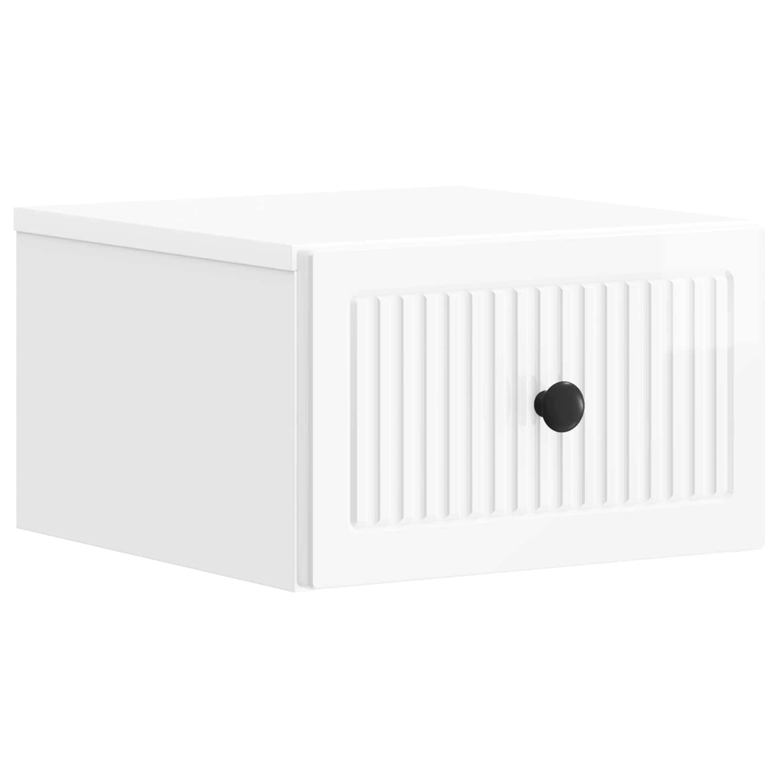 Wandmontierter Nachttisch 2 pcs Hochglanz Weiß Holzwerkstoff
