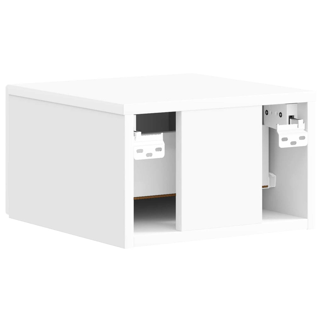Wandmontierter Nachttisch 2 pcs Hochglanz Weiß Holzwerkstoff