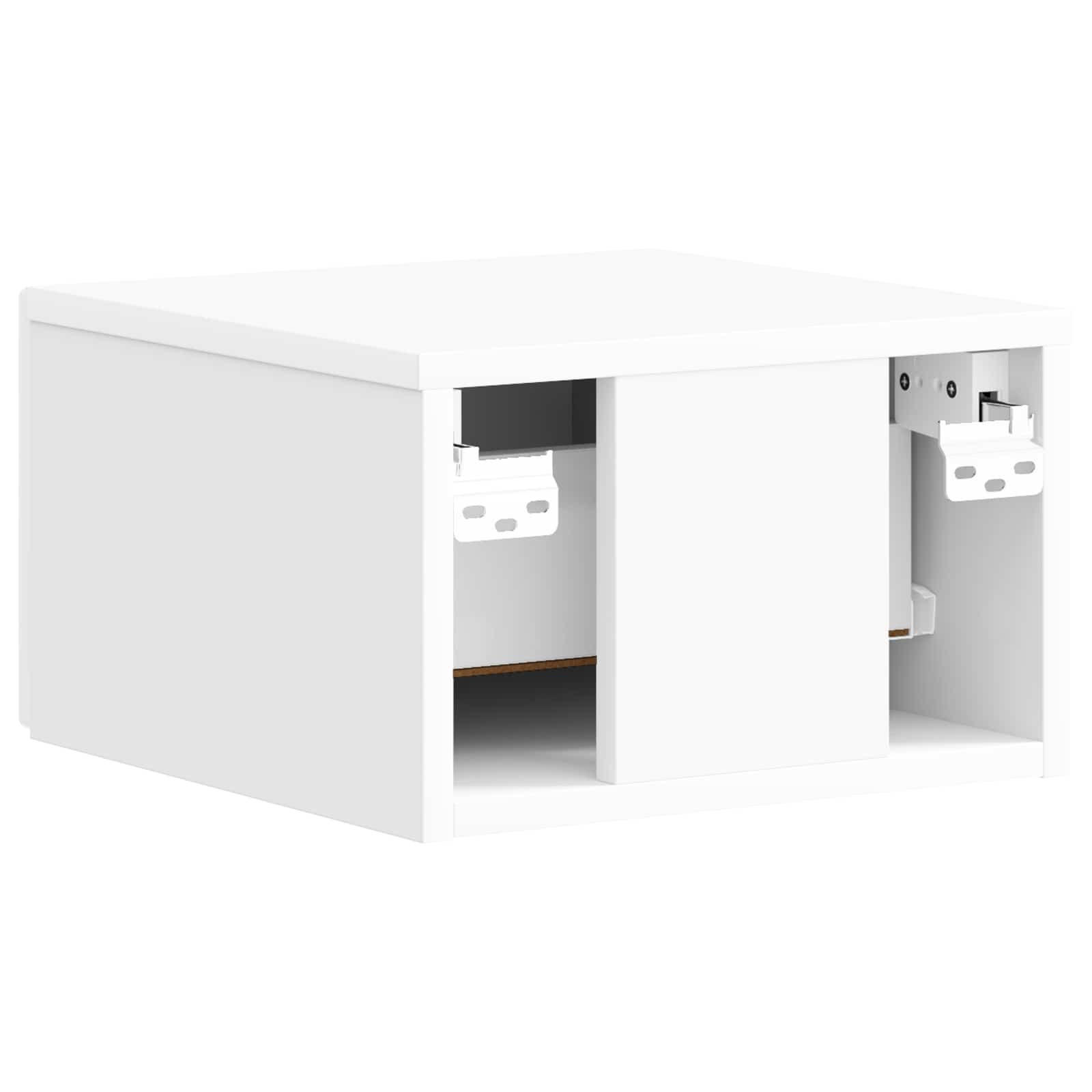Wandmontierter Nachttisch 2 pcs Hochglanz Weiß Holzwerkstoff