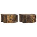 Wandmontierter Nachttisch 2 pcs Geräucherte Eiche Holzwerkstoff