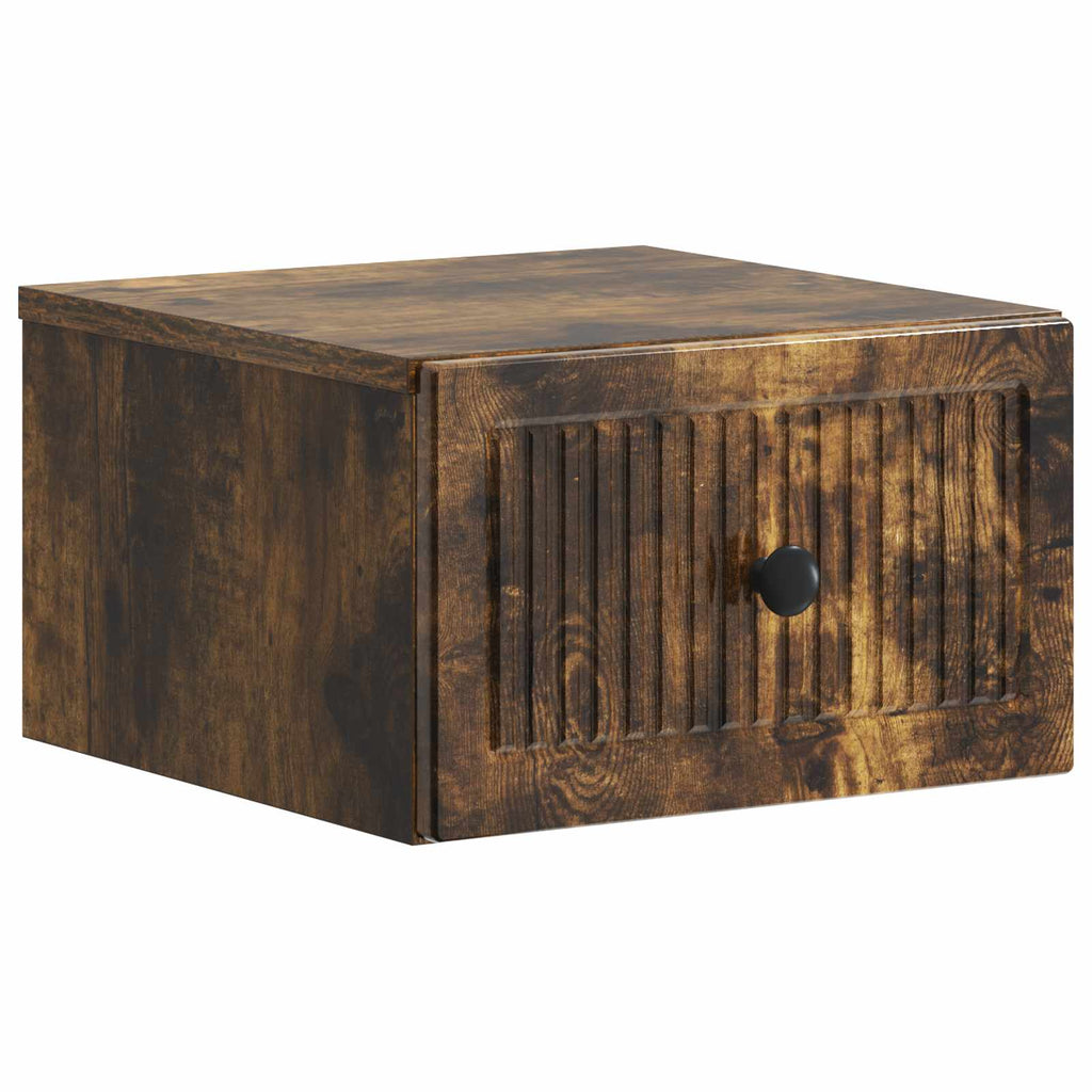 Wandmontierter Nachttisch 2 pcs Geräucherte Eiche Holzwerkstoff
