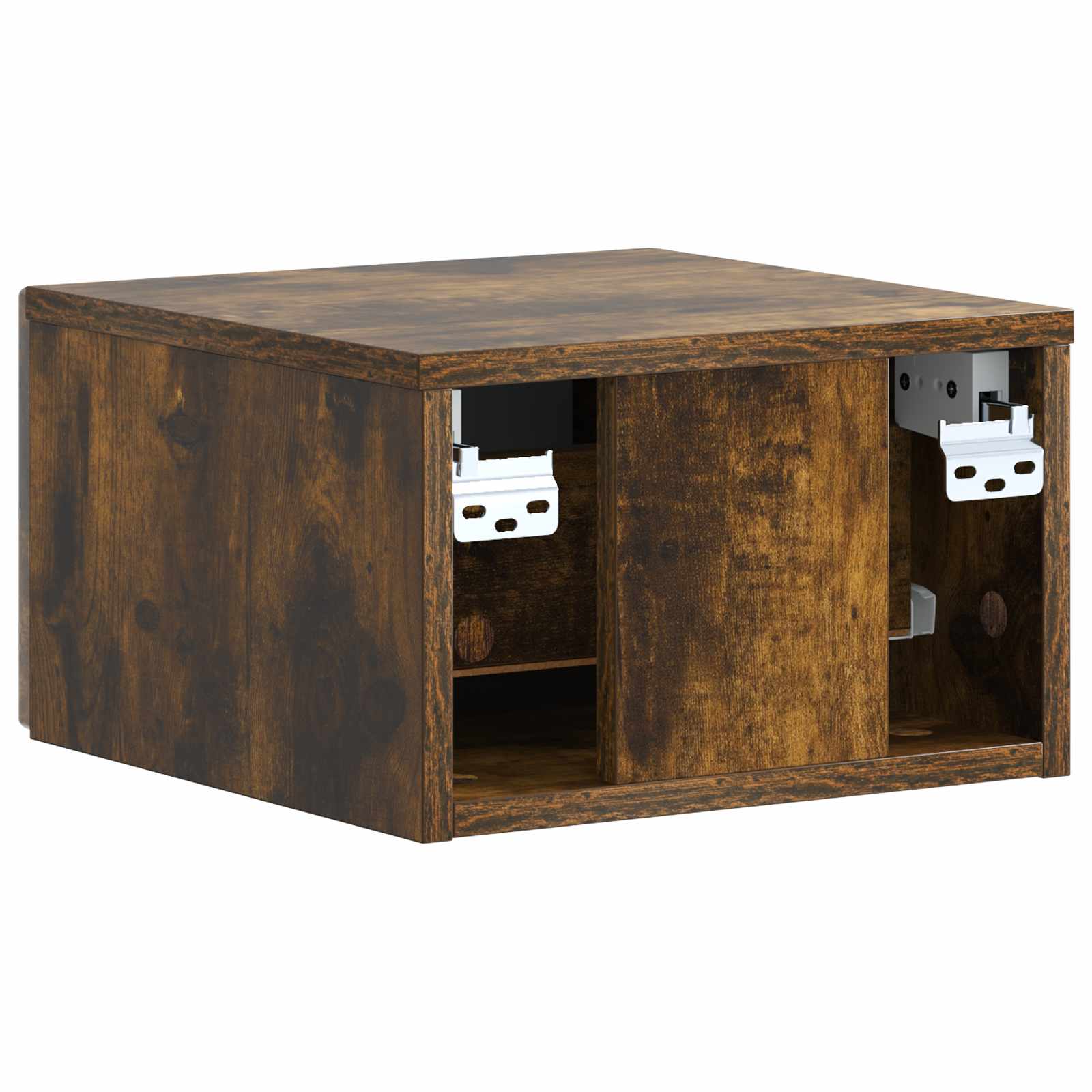 Wandmontierter Nachttisch 2 pcs Geräucherte Eiche Holzwerkstoff