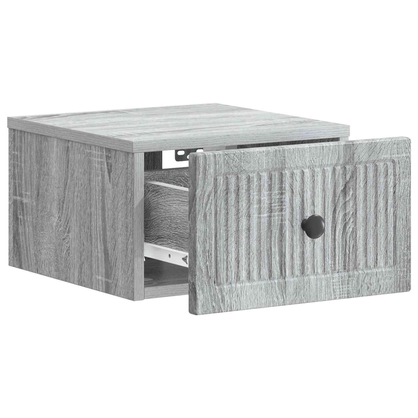 Wandmontierter Nachttisch Graues Sonoma 33 x 34,5 x 20 cm