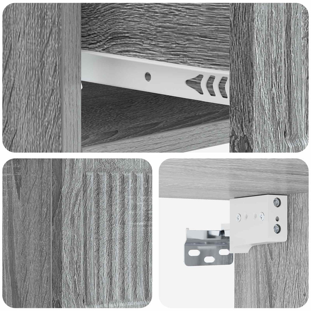 Wandmontierter Nachttisch 2 pcs Graues Sonoma 33 x 34,5 x 20 cm