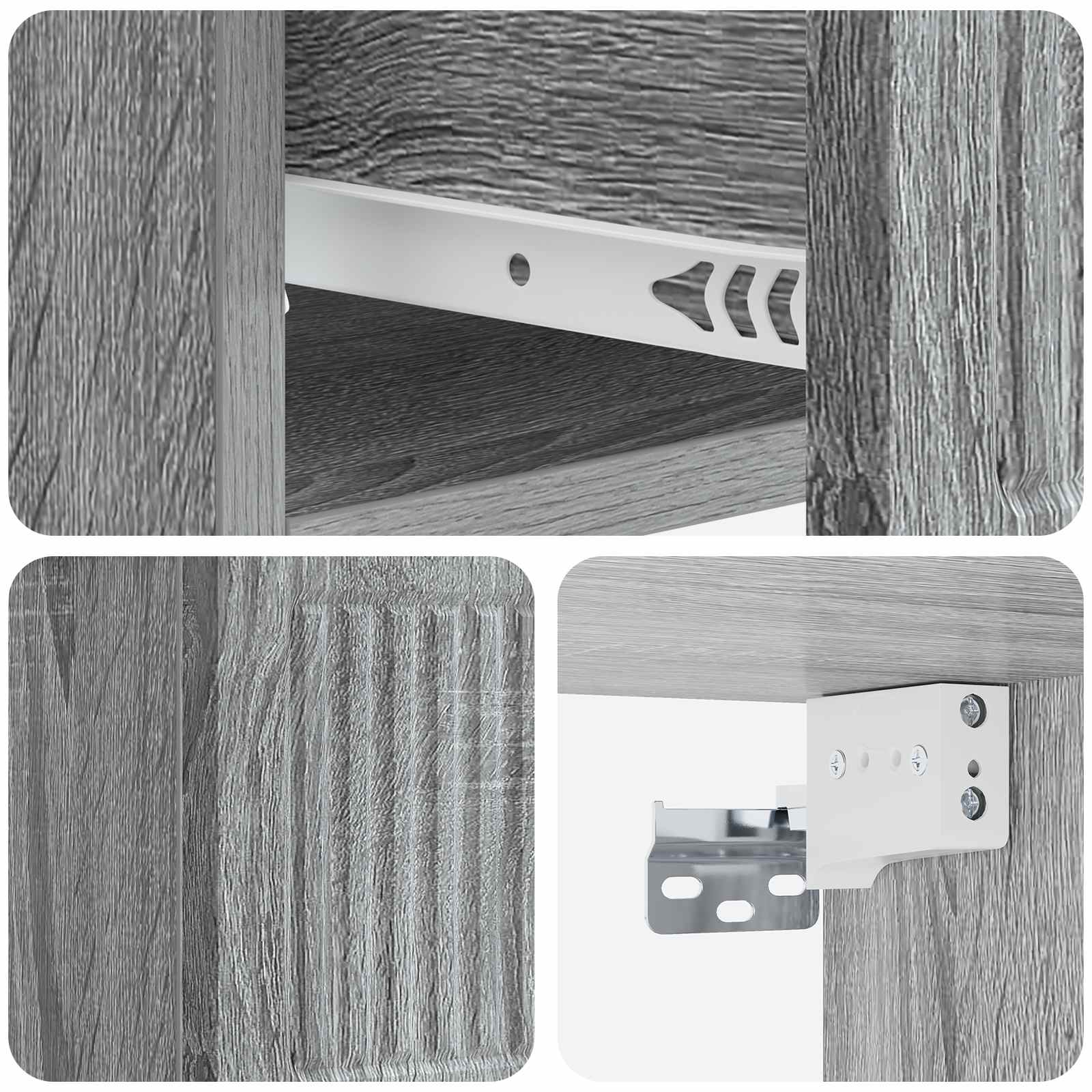 Wandmontierter Nachttisch 2 pcs Graues Sonoma 33 x 34,5 x 20 cm