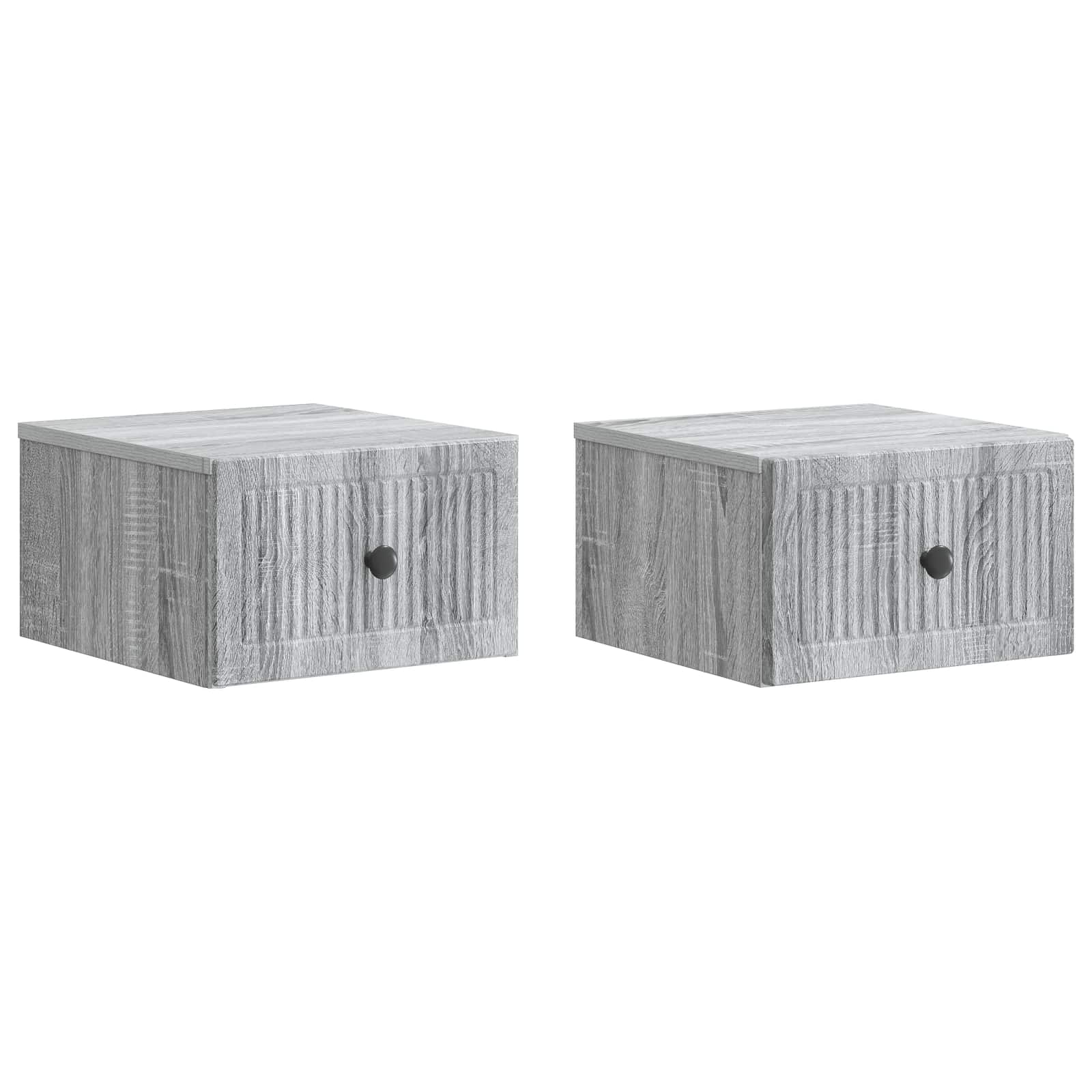 Wandmontierter Nachttisch 2 pcs Graues Sonoma 33 x 34,5 x 20 cm