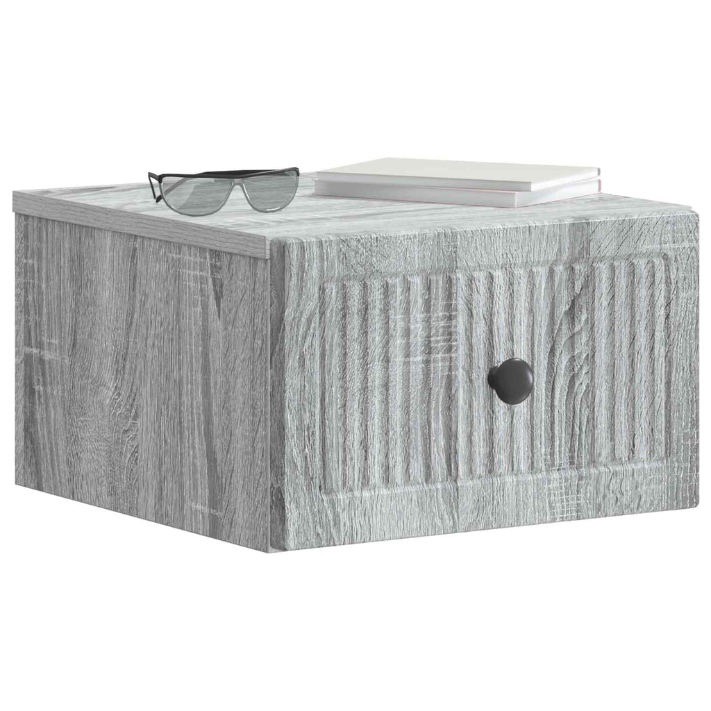 Wandmontierter Nachttisch 2 pcs Graues Sonoma 33 x 34,5 x 20 cm