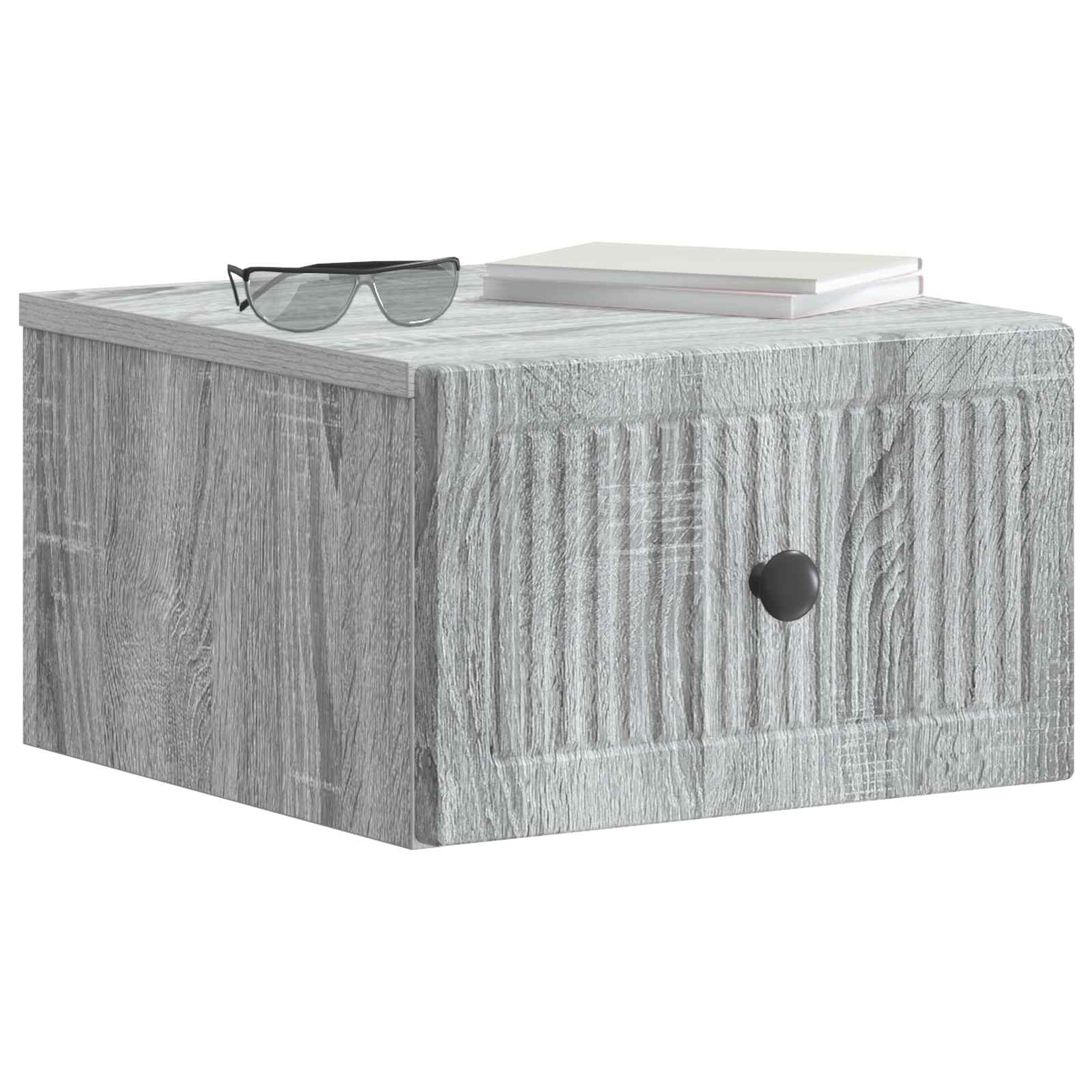 Wandmontierter Nachttisch 2 pcs Graues Sonoma 33 x 34,5 x 20 cm