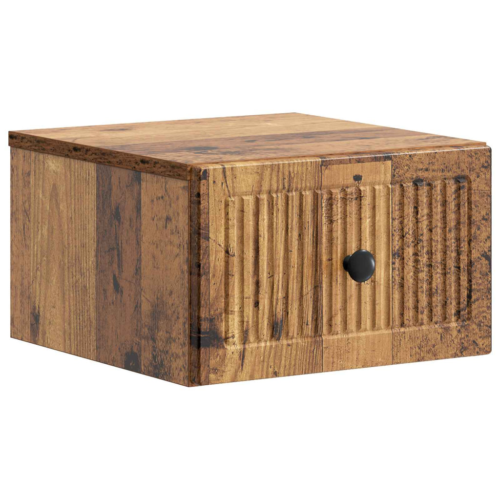 Wandmontierter Nachttisch 2 pcs Altholz 33 x 34,5 x 20 cm