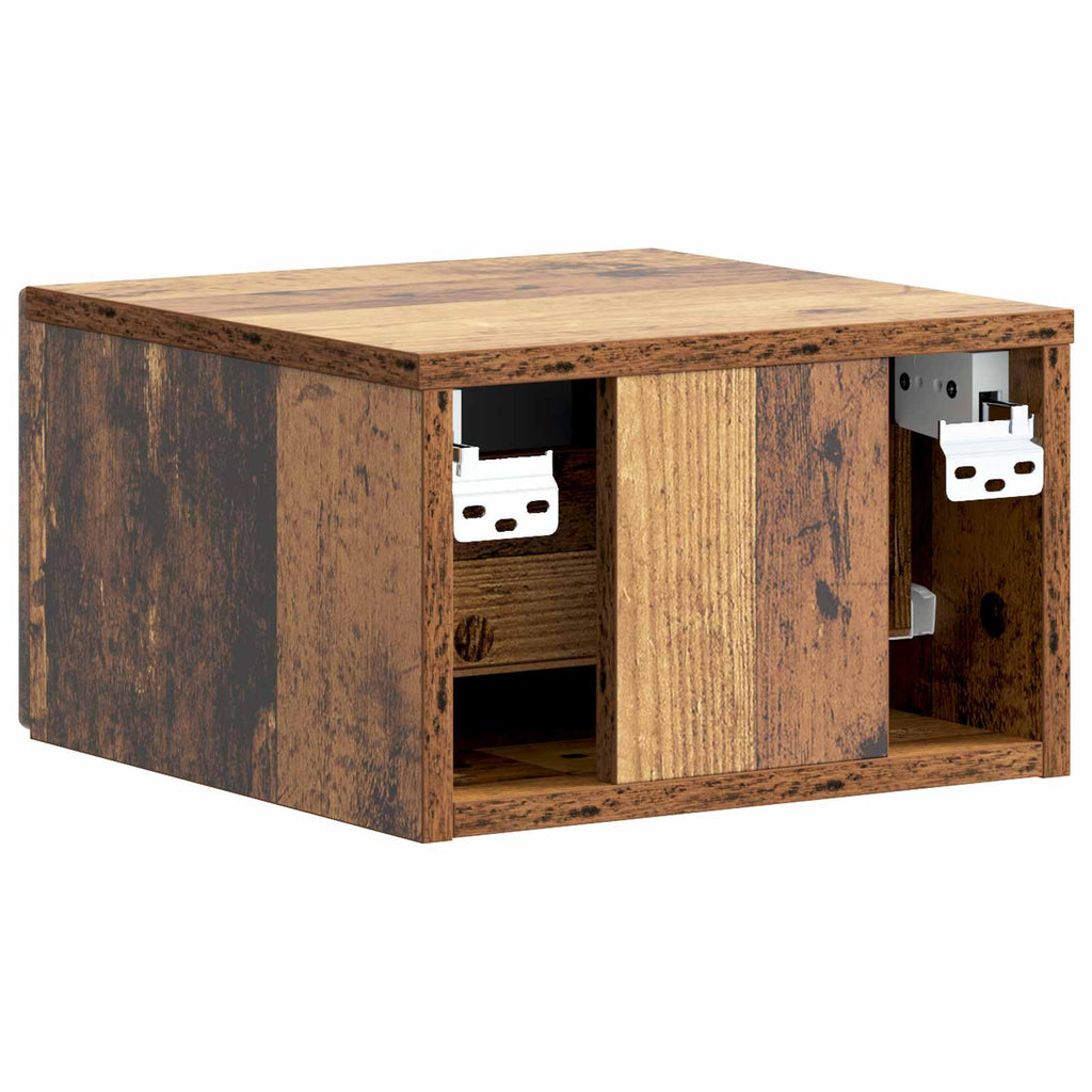 Wandmontierter Nachttisch 2 pcs Altholz 33 x 34,5 x 20 cm