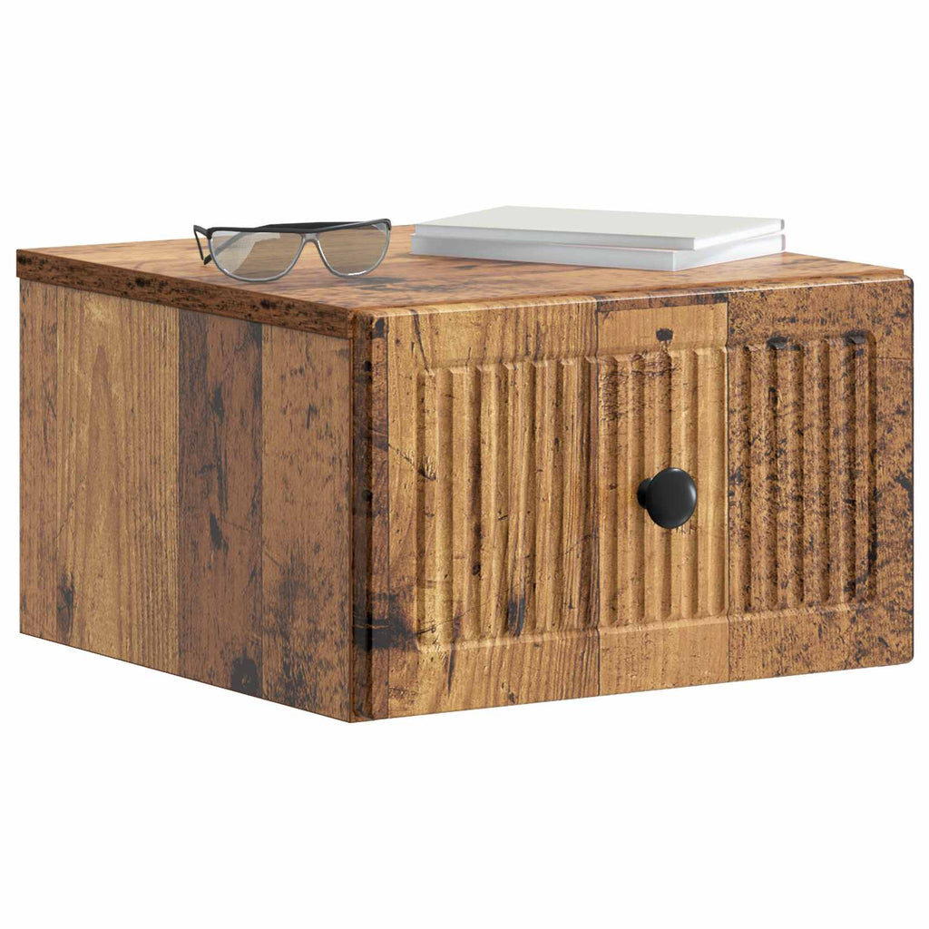 Wandmontierter Nachttisch 2 pcs Altholz 33 x 34,5 x 20 cm