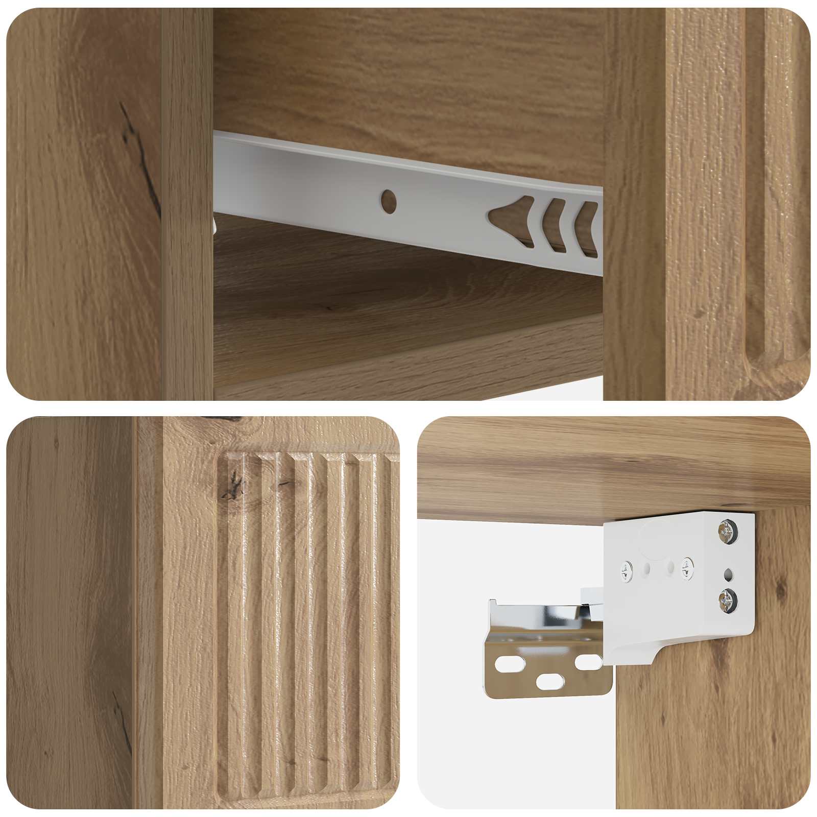 Wandmontierter Nachttisch 2 pcs Artisan-Eiche 33 x 34,5 x 20 cm