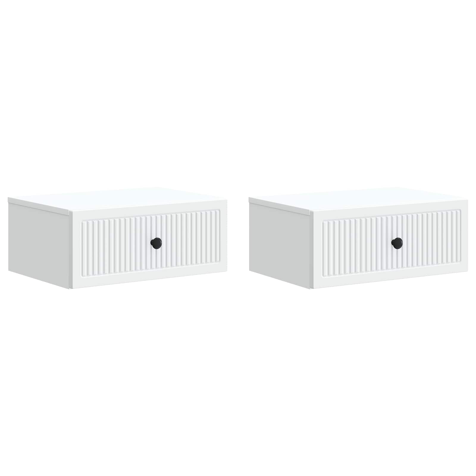 Nachttisch 2 pcs Weiß 49 x 34,5 x 20 cm Holzwerkstoff