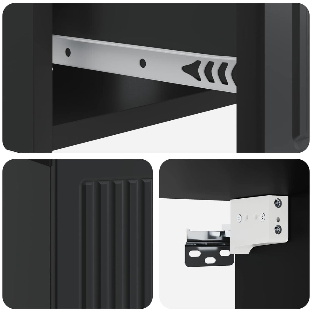 Nachttisch 2 pcs Schwarz 49 x 34,5 x 20 cm Holzwerkstoff