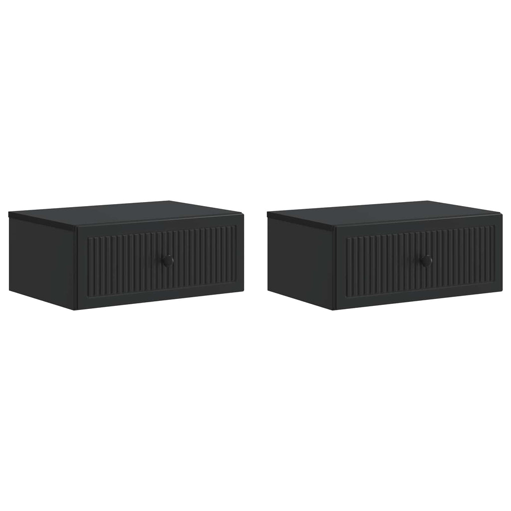 Nachttisch 2 pcs Schwarz 49 x 34,5 x 20 cm Holzwerkstoff